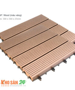 Vỉ sàn gỗ nhựa ngoài trời rỗng màu vàng